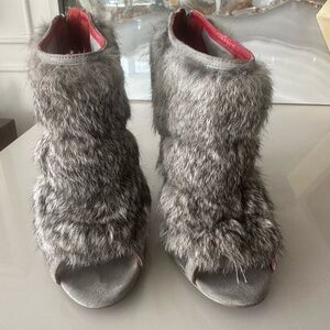 Charles Jourdan fur bootie